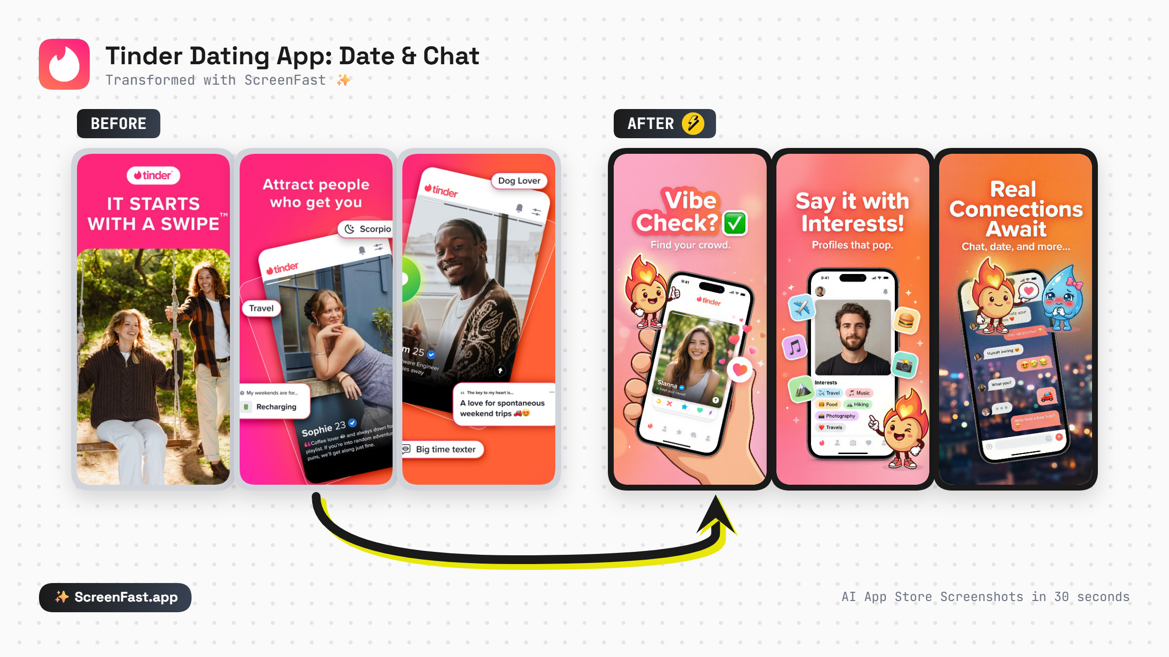 Tinder - Before and After